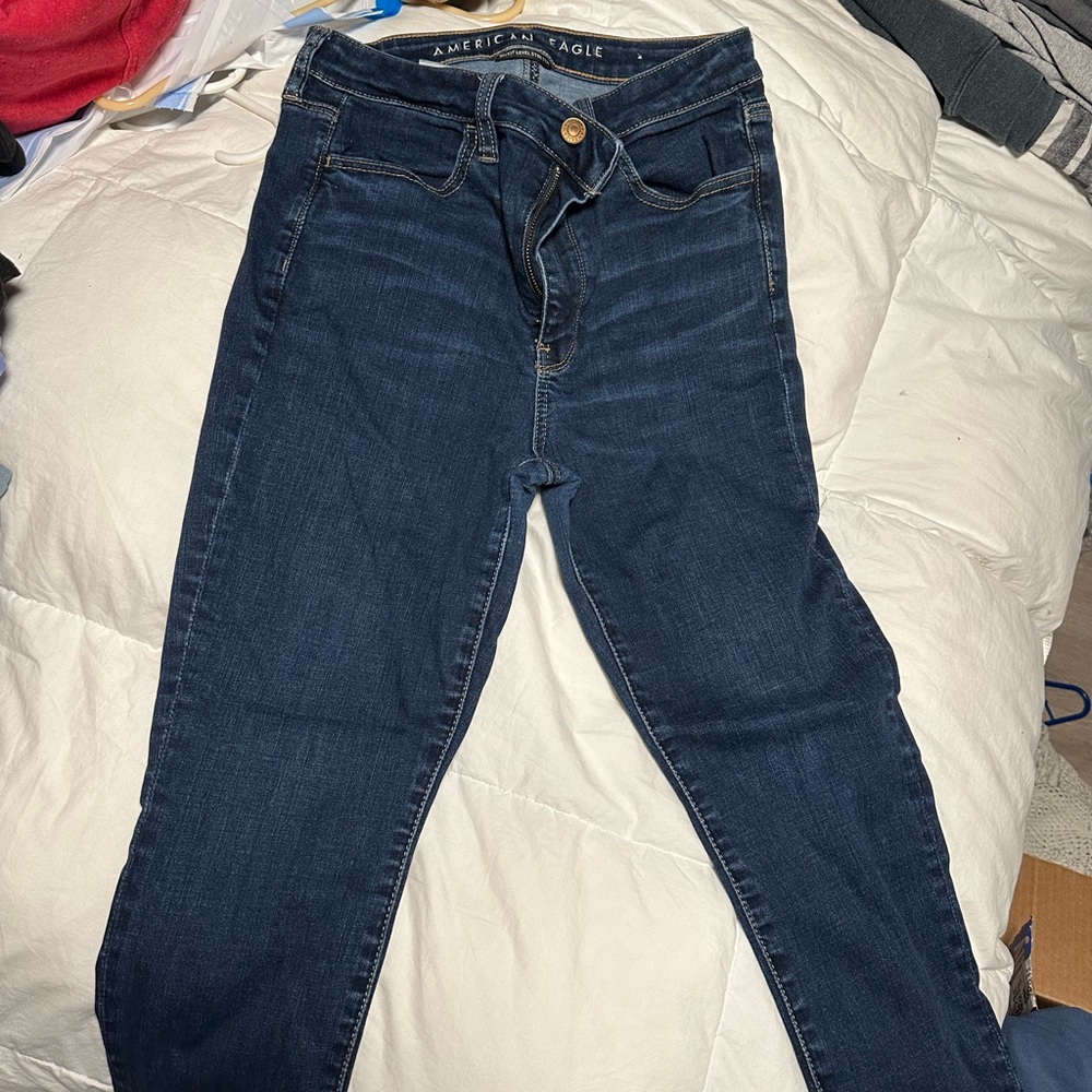 American Eagle Outfitters Women's Dark Blue Skinny Jeans